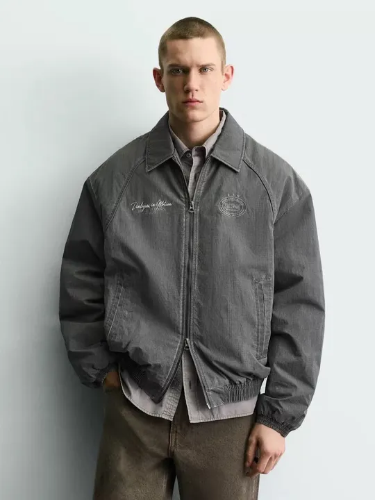 Zara Бомбер oversize, сірий варений, фото 1