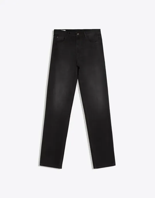 Bershka Джинси Straight fit, темно-сірі, фото 3