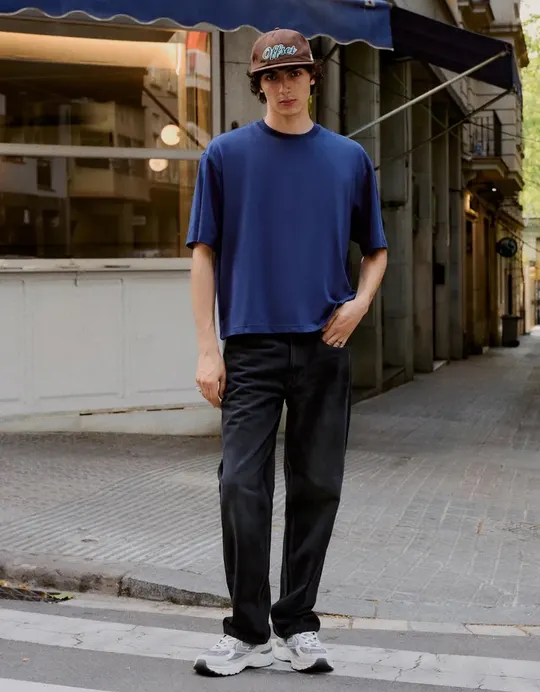Bershka Джинси Straight fit, темно-сірі, фото 4